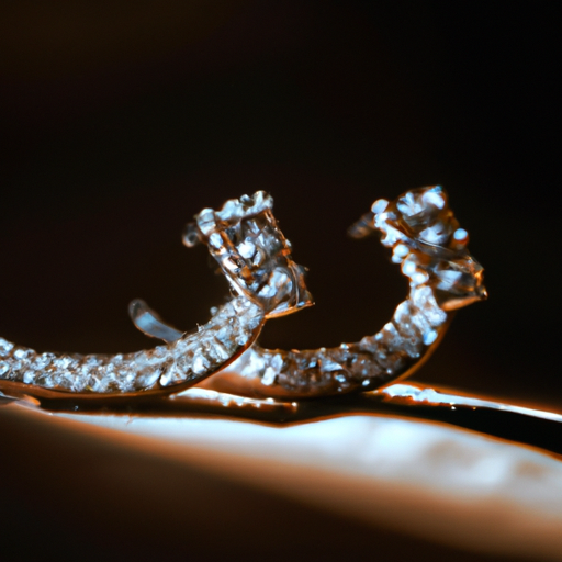תמונה של זוג עגילי יהלומים נוצצים באור