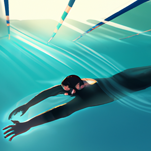 תמונה של אדם שוחה בבריכה לבוש בבגד ים.