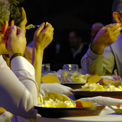 תמונה של אורחים מרוצים נהנים מהאוכל באירוע ירושלמי