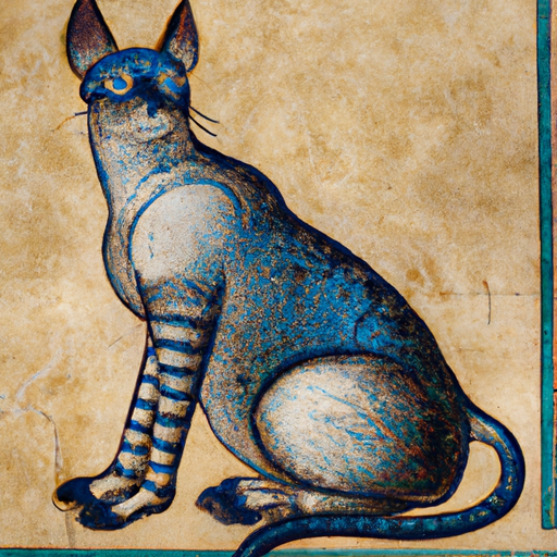 1. תמונה של ציור קיר עתיק המתאר חתול סיאמי, המציג את המשמעות ההיסטורית של הגזע.